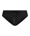 Balmain Leopard-print Drawstring Swim Trunks In Black