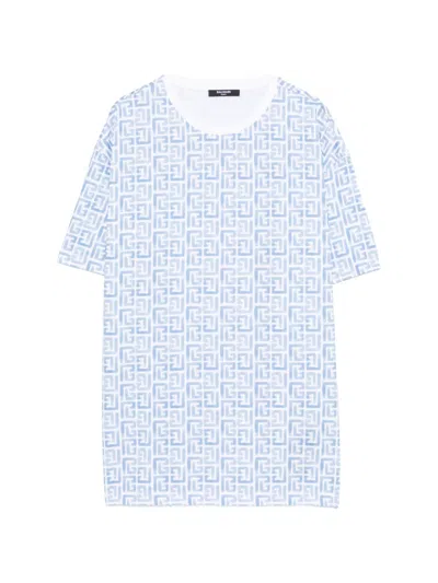 Balmain Patterned T-shirt In Blue