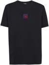 Balmain Black T-shirt With Front Logo Embroidery In Organic Cotton Man