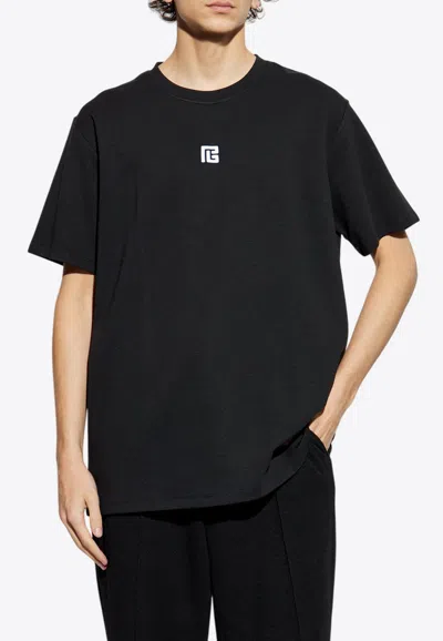 BALMAIN PB EMBROIDERED CREWNECK T-SHIRT