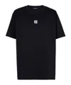 Balmain Black Crewneck T-shirt With Logo Print On The Front In Cotton Man In Black