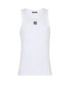 Balmain Pb Embroidered Tank Top In White