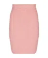 Balmain Pb-intarsia Knitted Mini Skirt In Pink