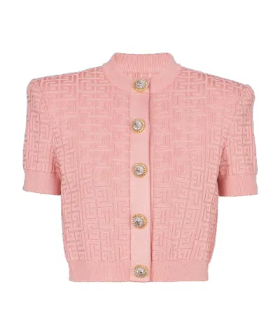 BALMAIN BALMAIN CROPPED BUTTONED CARDIGAN