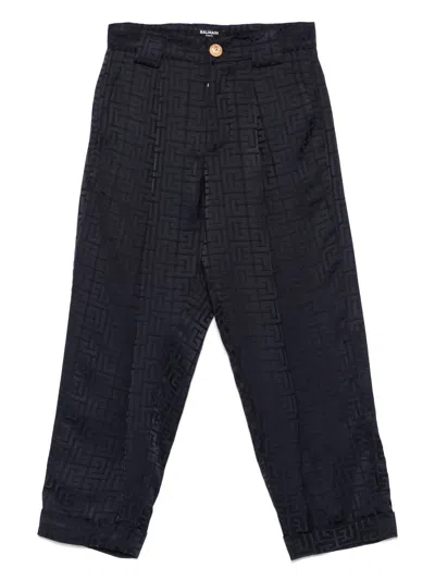 BALMAIN PB-JACQUARD TROUSERS