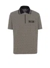 Balmain Men Labyrinth Polo Shirt With Jacquard Effect In Black