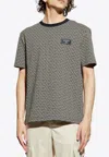 Balmain Men Jacquard T-shirt With Pb Labyrinth Monogram In Gray