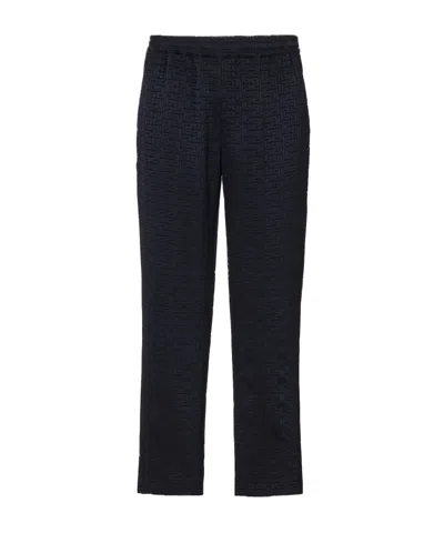 Balmain Pb Labyrinth Jacquard Trousers In Black