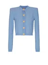 Balmain Pb Labyrinth Knit Cardigan In Blue