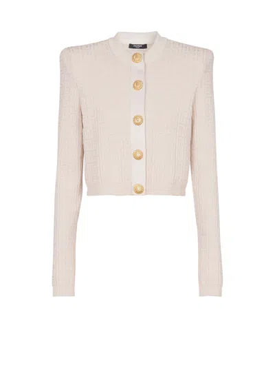 BALMAIN PB LABYRINTH KNIT CARDIGAN
