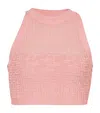Balmain Top In Maglia Monogramma Pb Labirinto In Pink