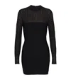 Balmain Glittered Knit Short Dress In Black