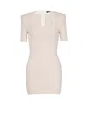 Balmain Pb Labyrinth Knit Dress In Neutral