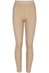Balmain Ribbed Contrast Knit Leggings With High Waist In Multicolor