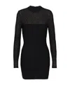 Balmain Monogram Lurex Sheath Dress With Back Zip In Black