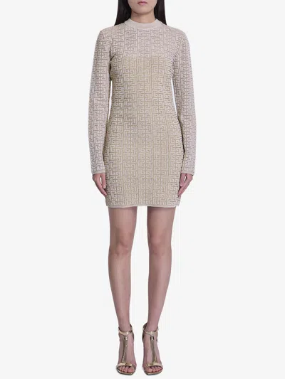 BALMAIN PB LABYRINTH MONOGRAM DRESS