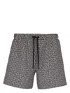 Balmain Printed Pb Labyrinth Swim Shorts In 黑色