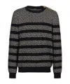 Balmain Pb Labyrinth Ribbed Jumper In Black