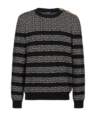 BALMAIN BALMAIN STRIPED PB LABYRINTH JUMPER
