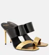 Balmain Black High Heel Mules In Ead Noir/or