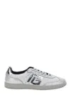 Balmain 'swan' Silver Colored Low Top Sneakers With Logo Detail In Silver