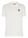 Balmain Polo Shirt Short Sleeves Ribbed Cuffs Collar In White
