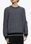 Balmain Patterned-jacquard Sweater In Black