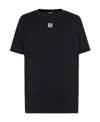 Balmain Black Crewneck T-shirt With Logo Print On The Front In Cotton Man In Black