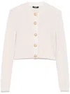 Balmain Lion Chain Knit Cardigan In White