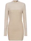 Balmain Pb Labyrinth Monogram Dress In Neutral