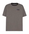 Balmain Grey T-shirt With Logo Applied On The Chest And All-over Labyrinth Motif In Cotton Man In Black