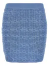 Balmain Textured Pattern Mini Skirt With Elastic Waistband In Blue