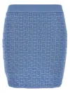 Balmain Pb Monogram Jacquard Mini Skirt In Spb Bleu Bleu Brillant