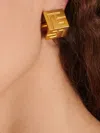 Balmain Pb-monogram Engraved Stud Earrings In Gold
