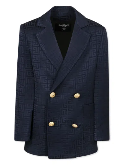 BALMAIN PB MONOGRAM-JACQUARD BLAZER
