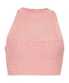Balmain Top In Maglia Monogramma Pb Labirinto In Pink