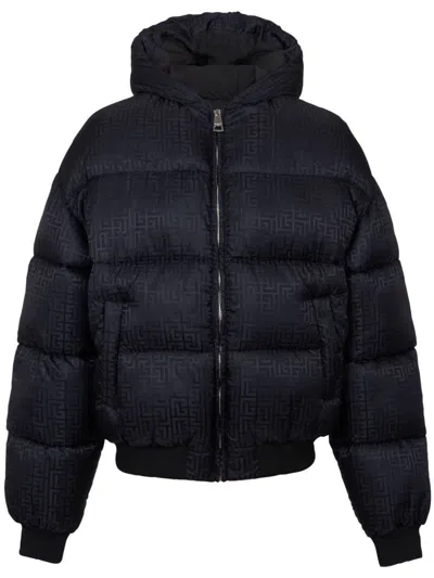 BALMAIN PB-MONOGRAM PATTERN PUFFER JACKET