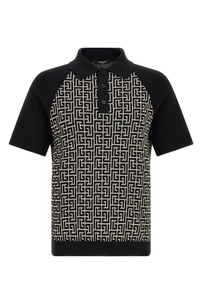 Balmain Pb Monogram Polo In Multi