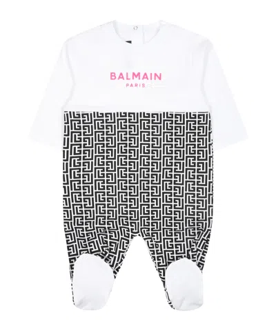 Balmain Pb Monogram-print Pyjama Set In White