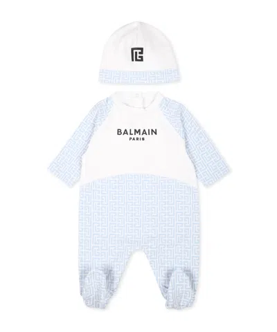 Balmain Pb Monogram Pyjama Set In White