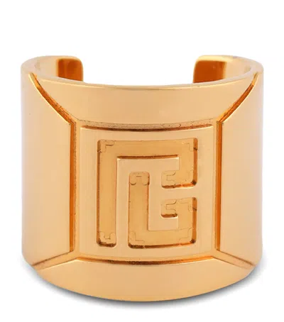 Balmain Pb Monogram Ring In Gold