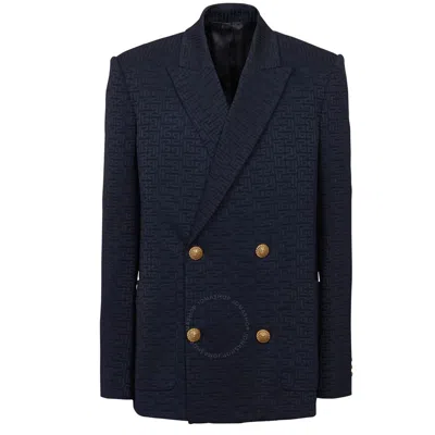 BALMAIN BALMAIN PB-MONOGRAM SATIN BLAZER