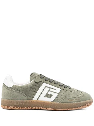 Balmain Pb Monogram Sneakers In Nude