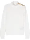 Balmain 3 Button Monogram Mohair Knit Pullover