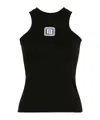 Balmain Tank Top With Pb Monogram In Black
