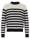 Balmain Embossed Monogram Striped Sweater