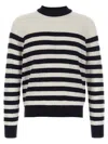 Balmain Embossed Monogram Striped Sweater