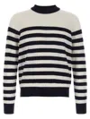 Balmain Embossed Monogram Striped Sweater In Multicolor