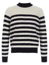 Balmain Embossed Monogram Striped Sweater In Multicolor