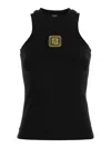 Balmain Sleeveless Top With Pb In Negro